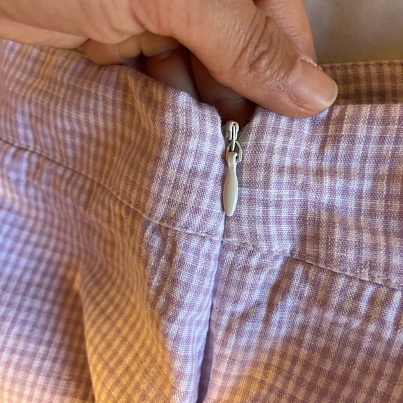 FREE PEOPLE- Plaid lilac cotton SKORT - Picture 6 of 6